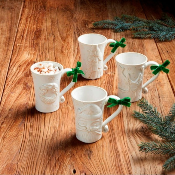 White Christmas Mugs