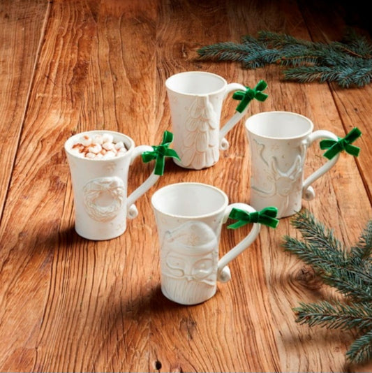 White Christmas Mugs