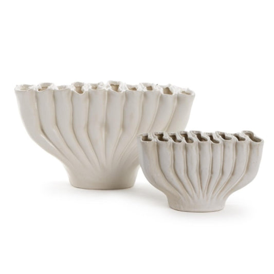 Banyan White Ceramic Vases