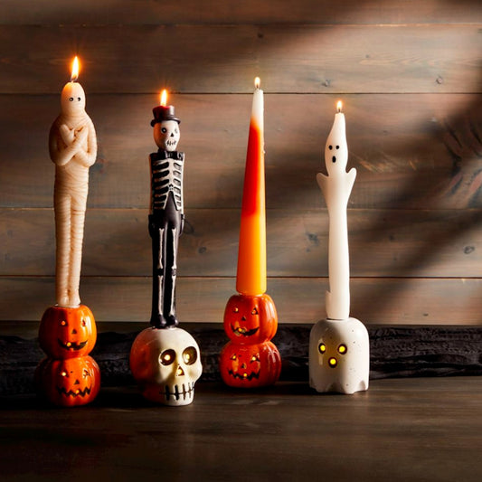 Spooky Halloween Taper Candles, Assorted