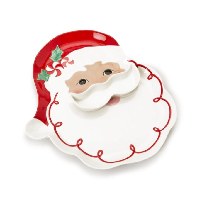 Santa Platter with Mustache Bowl