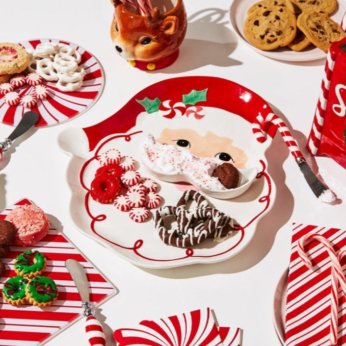 Santa Platter with Mustache Bowl