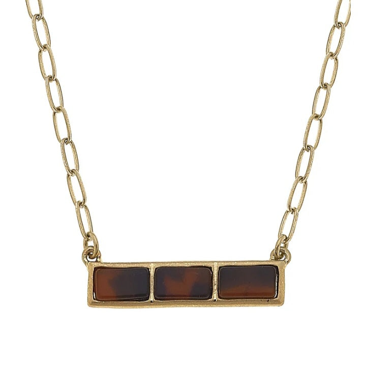 Halston Tortoise Bar Necklace