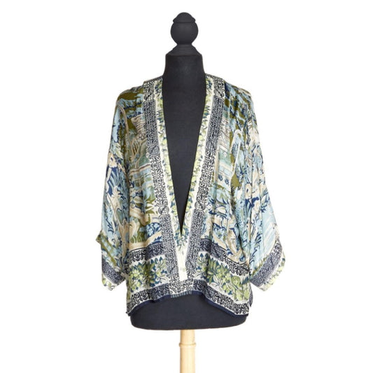 Tapestry Sea Short Kimono