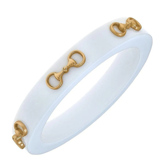 Sutton Horsebit White Bangle