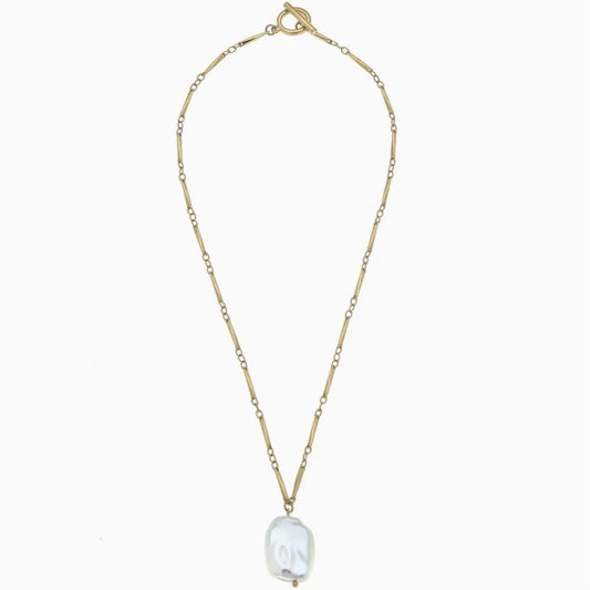 Martin Equestrian Pearl Pendant Necklace