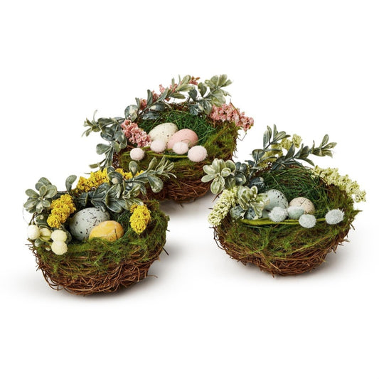 Nest w/Eggs and Flowers