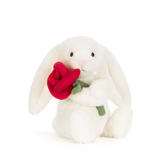 Cream Bunny with Rose