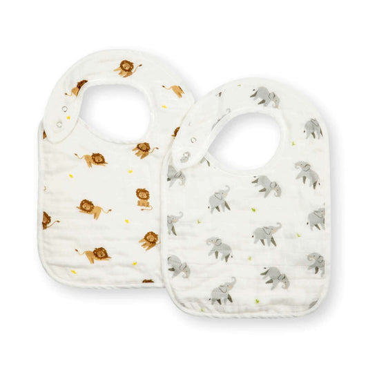 Elephant & Lion Bib Set