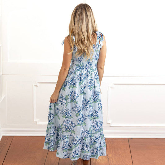 Hydrangea Stem Smocked Dress