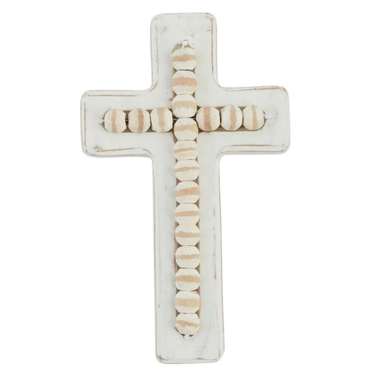 Small Beaded Wood Cross