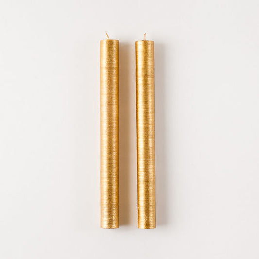Gold Shimmer Taper Candle