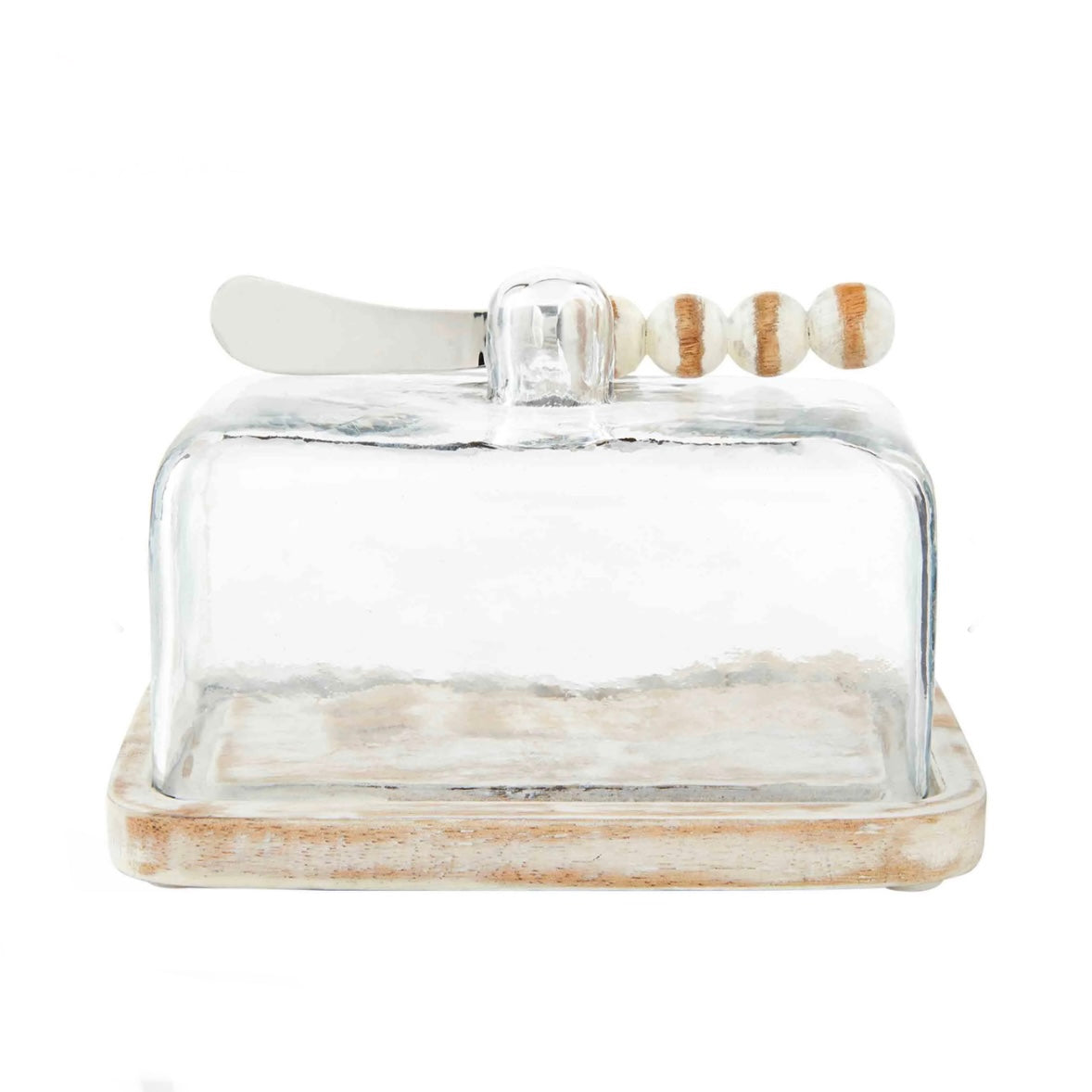 White Beaded Butter Dish