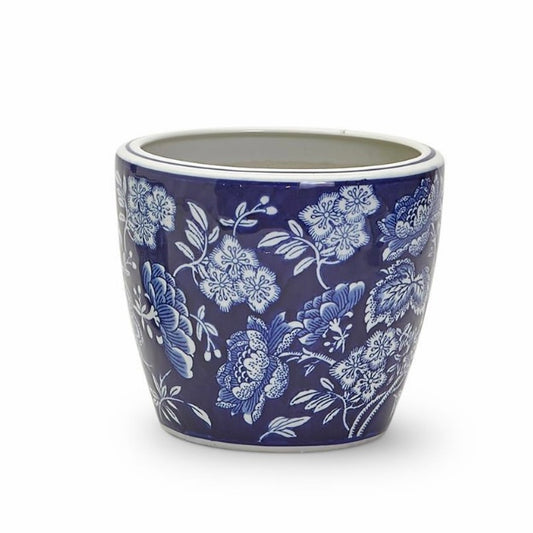 Blue and White Chinoiserie Planter Vase