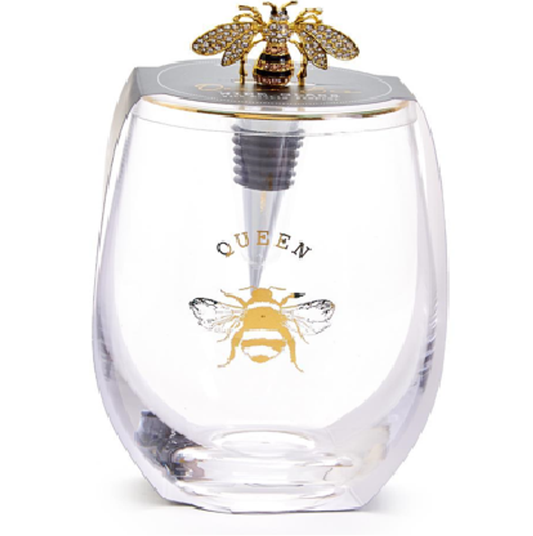 Queen Bee Wine Glass