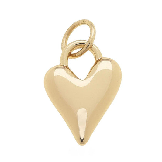 Puffy Heart Charm in Shiny Gold