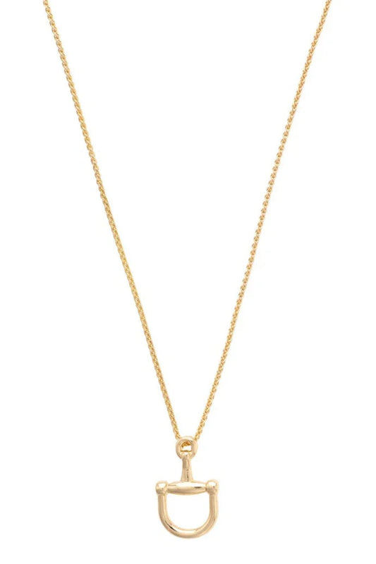 Cinnamon Horsebit Necklace in Shiny Gold