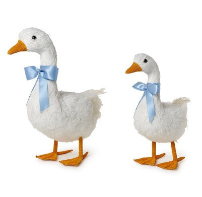 Hand Crafted Geese with Satin Bows