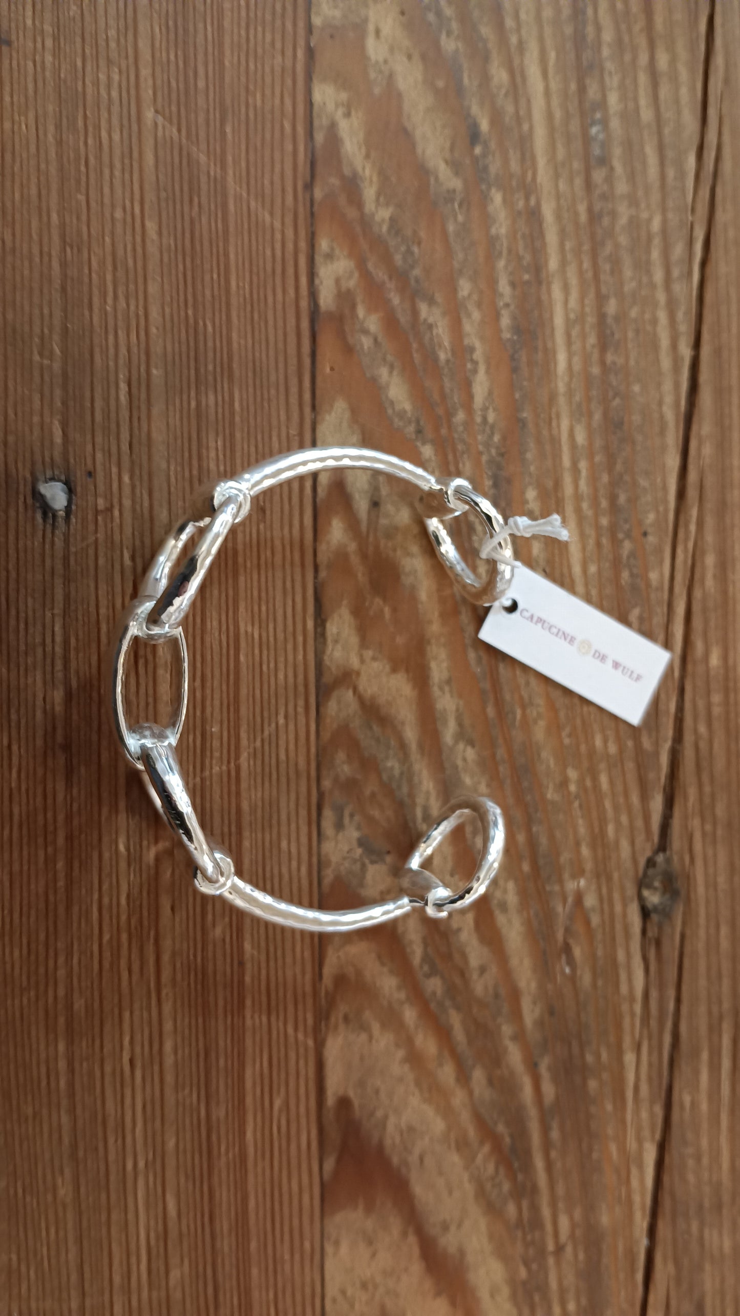 Equestrian Snaffle Bit Cuff Silver