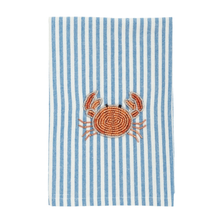 Single Crab Beaded Towel