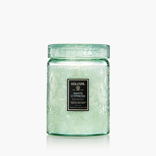 White Cypress Large Jar Candle