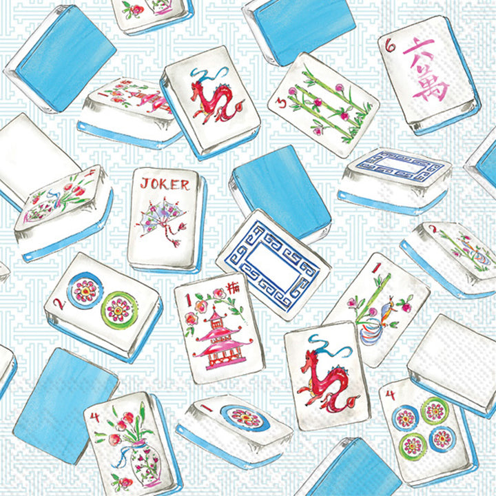 Blue Cocktail Mahjong Napkins