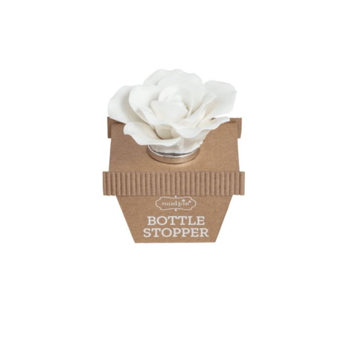 White Flower Bottle Stopper