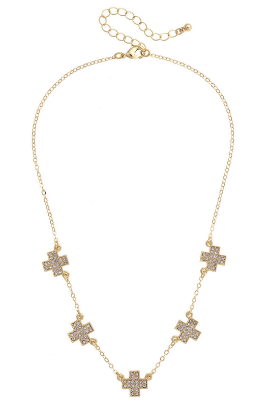 Natalie Pave Cross Necklace