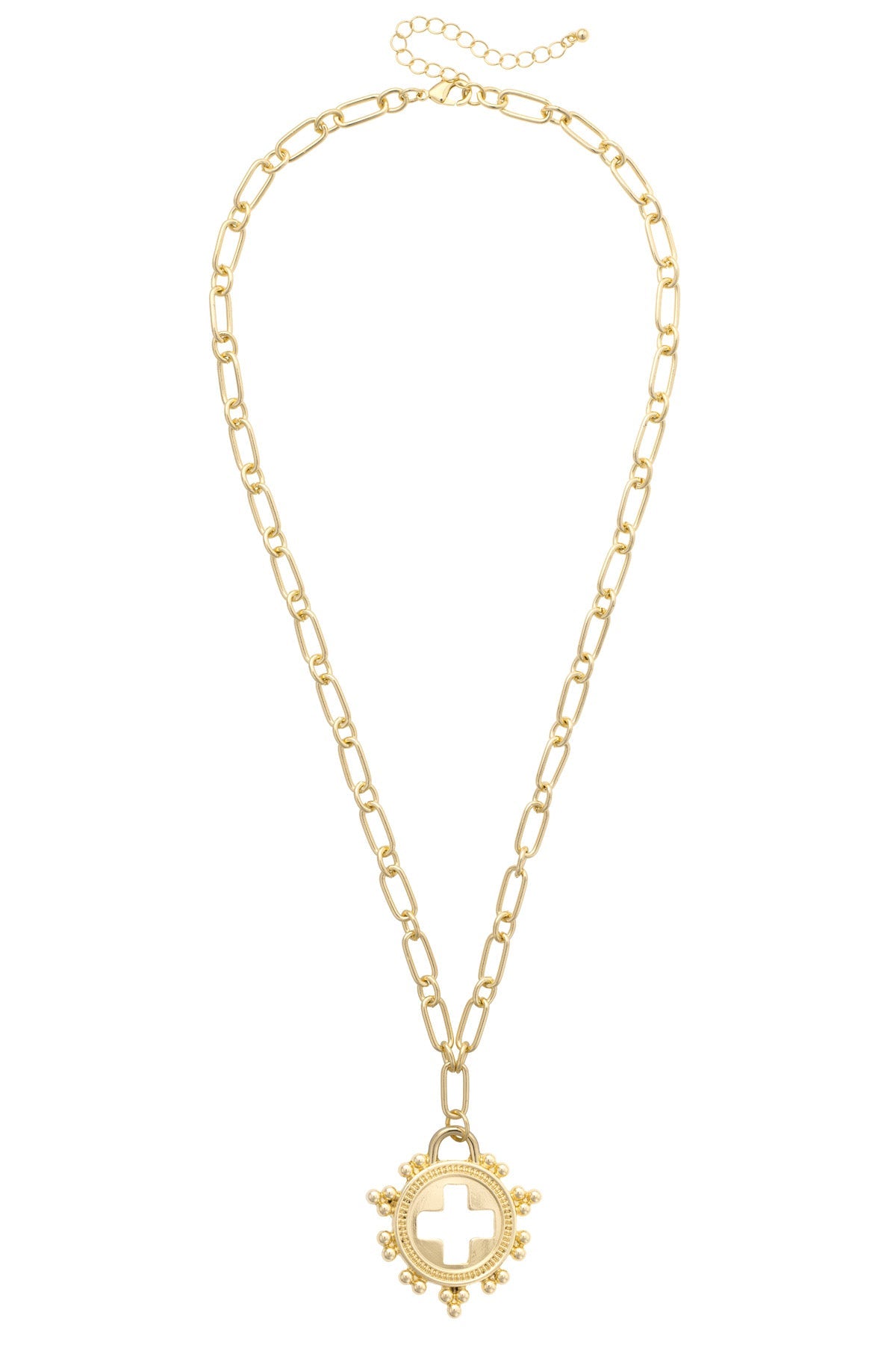 Lilah Open Cross Medallion Necklace