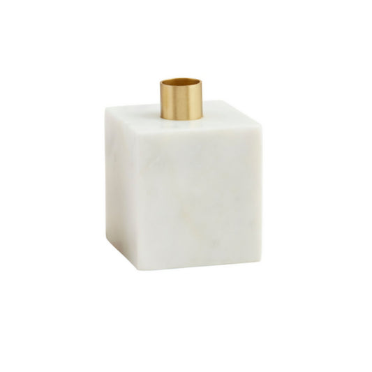 White Marble Taper Holder