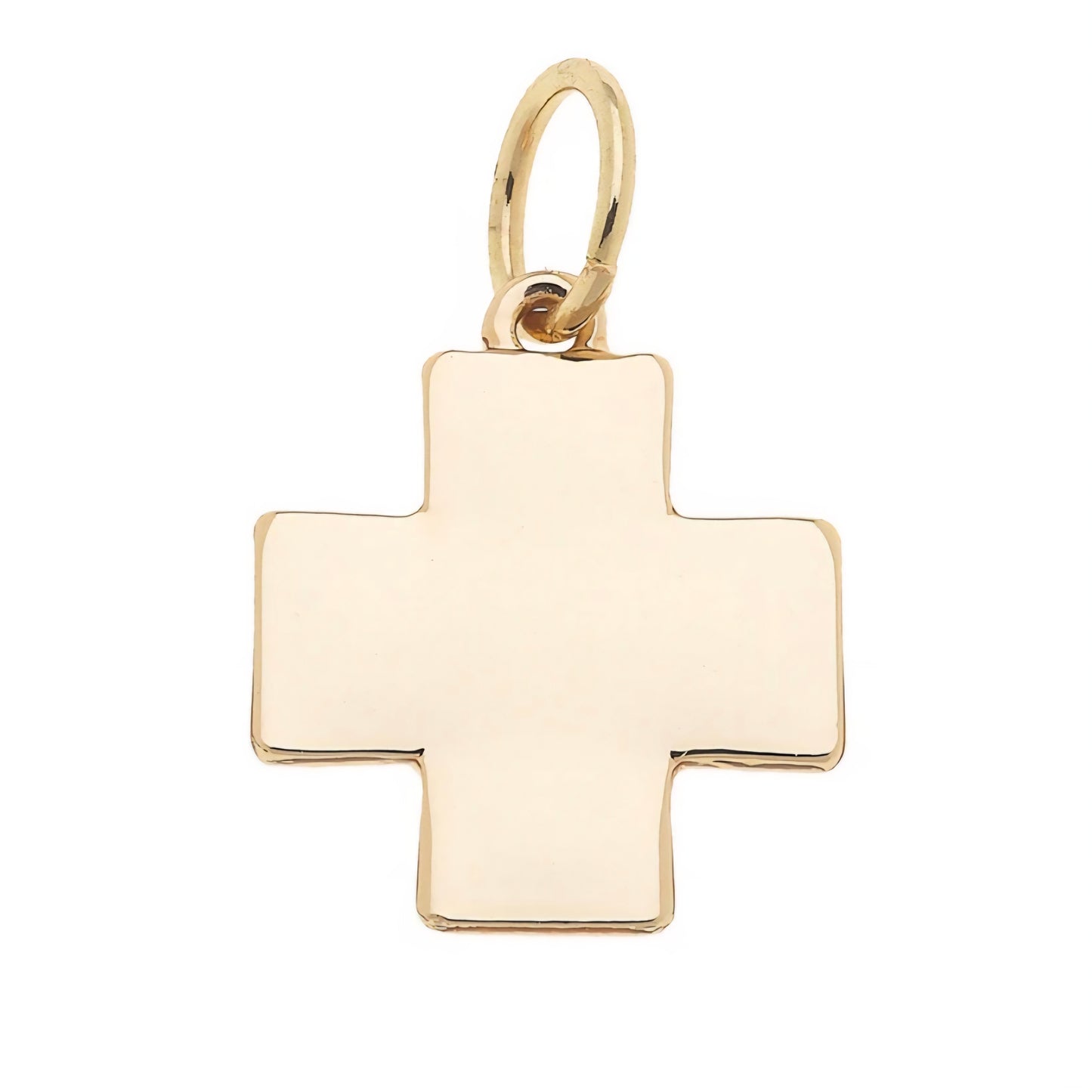 Square Cross Charm in Shiny Gold