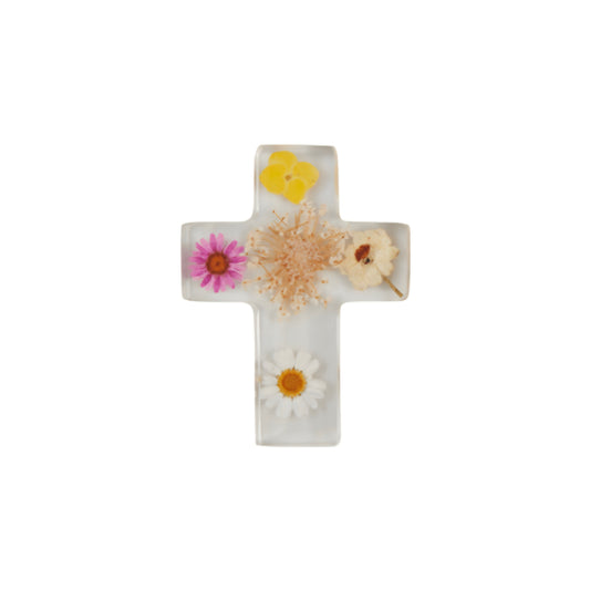 Yellow Flower Resin Cross
