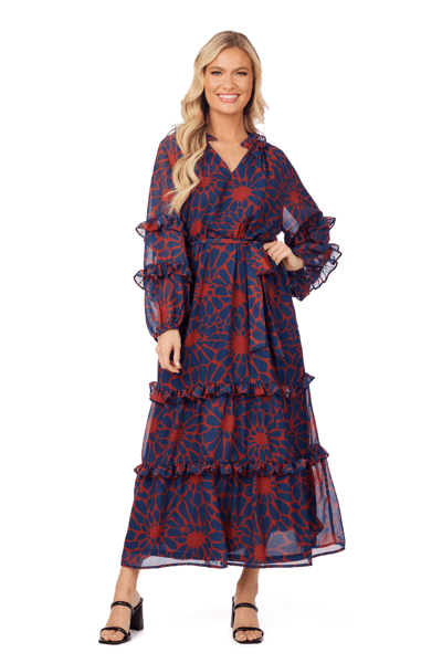 Tan & Navy Portia Maxi Dress