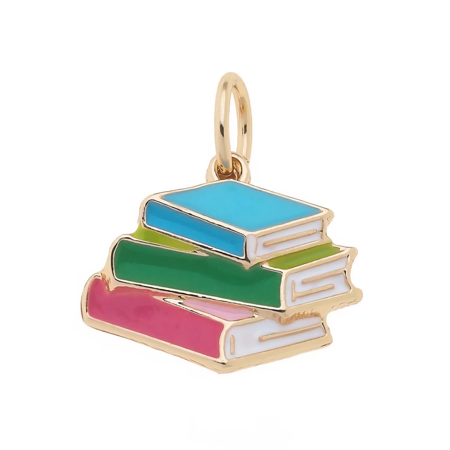 Books Enamel Charm