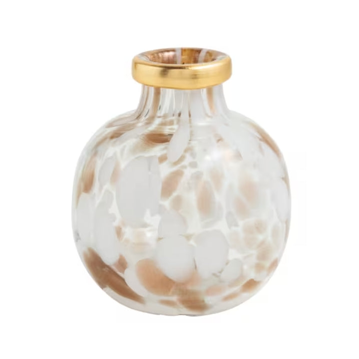 Small White & Gold Tortoise Vase
