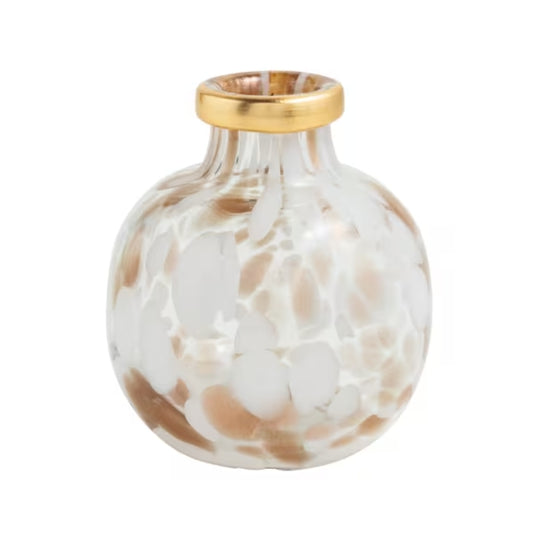 Small White & Gold Tortoise Vase