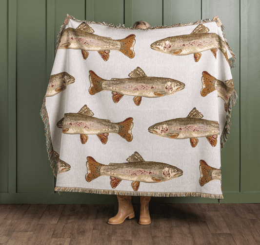 Trout jacquard woven blanket