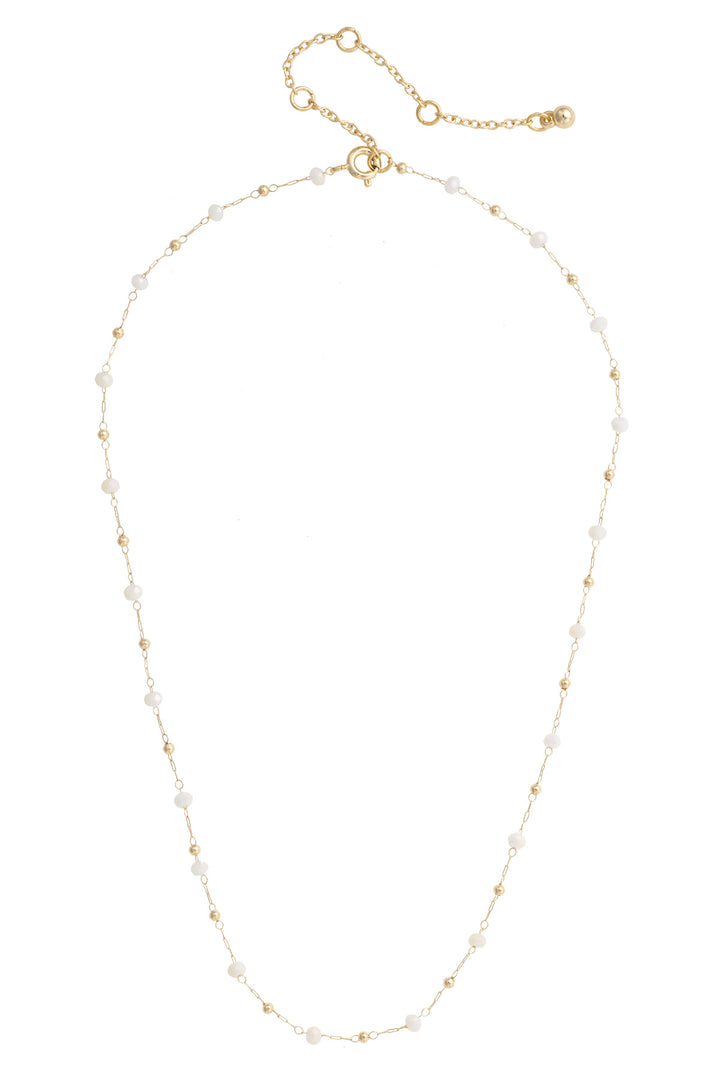 Celine Beaded Layering Necklace in Ivory