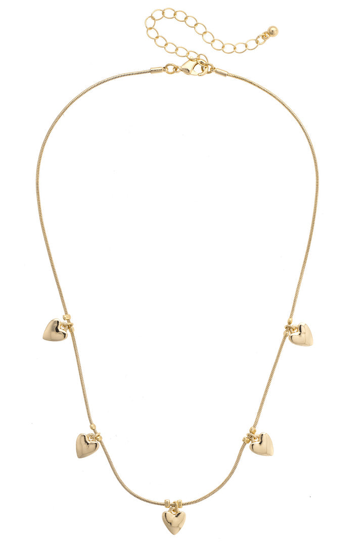 Kimmy Tiny Heart Charm Necklace in Shiny Gold