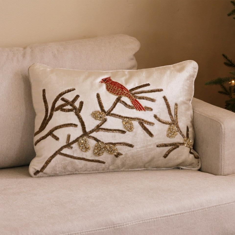 Holiday Throw Pillow Cardinal