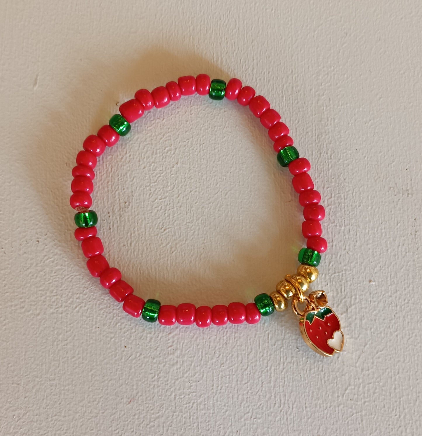 Kids Strawberry Beaded Bracelet