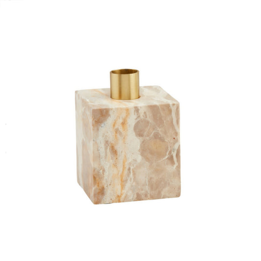 Tan Marble Taper Holder