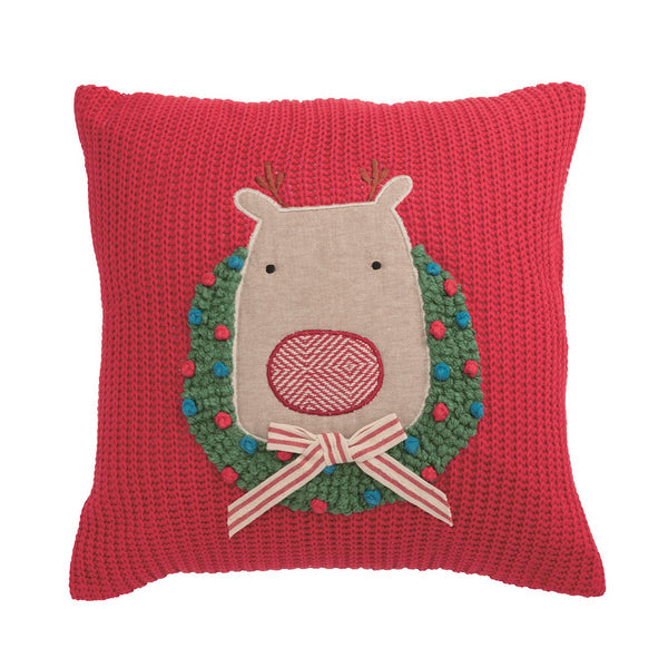 Reindeer Knit Pillow