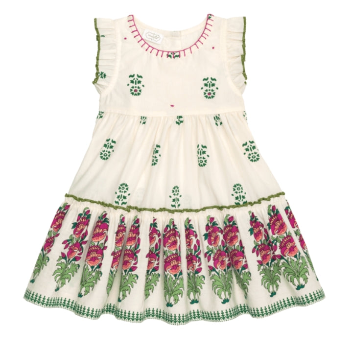 Ivory Block Print Dress