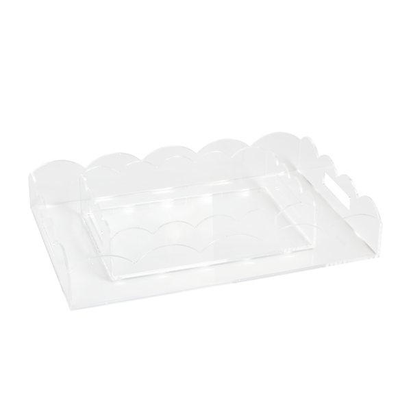 Lucite Scalloped Trays