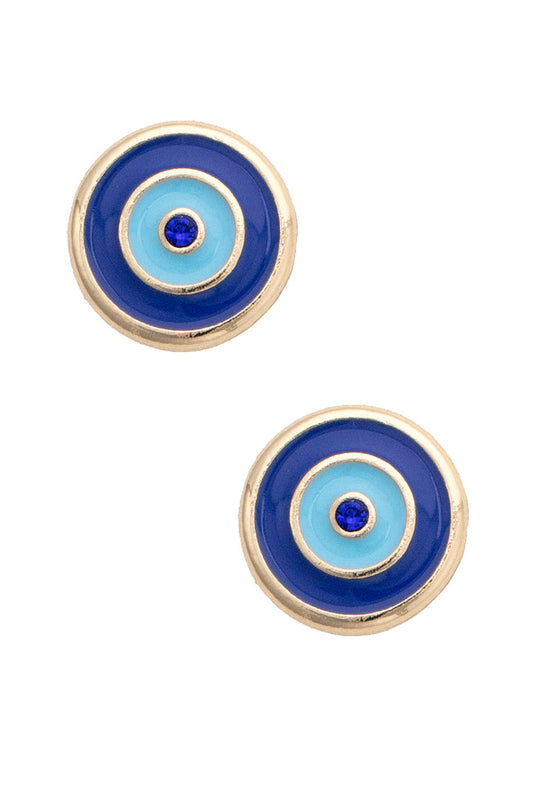 Kako Mati Evil Eye Stud Earrings in Shiny Gold