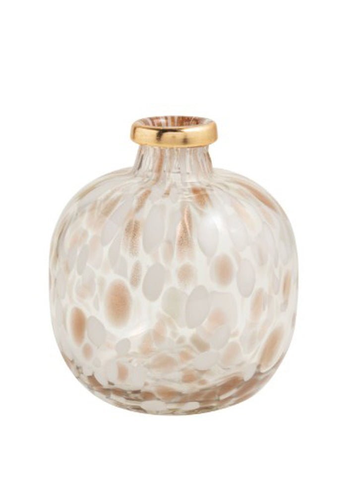 Large White & Gold Tortoise Vase