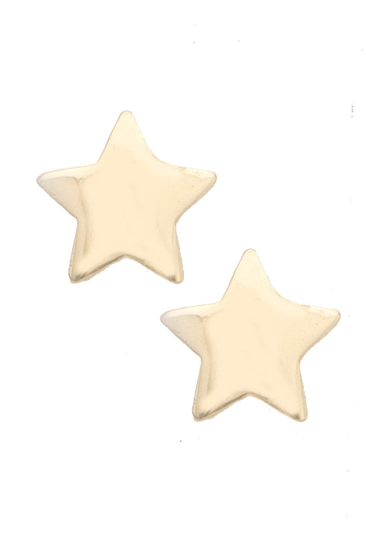Classic Star Stud Earrings in Shiny Gold