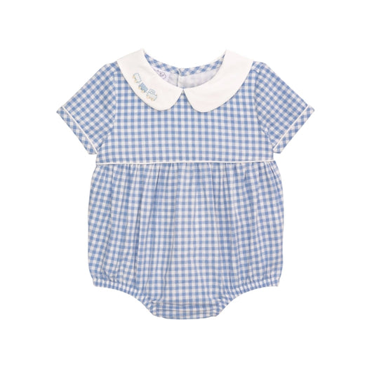 Train Layette Gingham Bubbles
