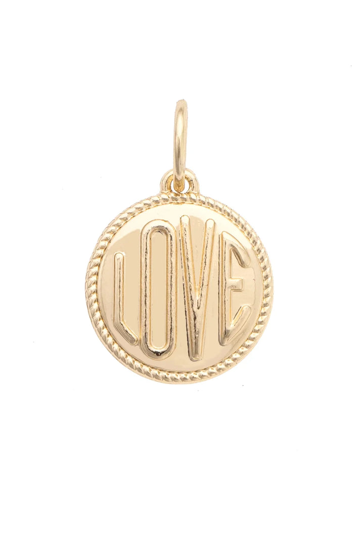 Love Circle Charm in Shiny Gold